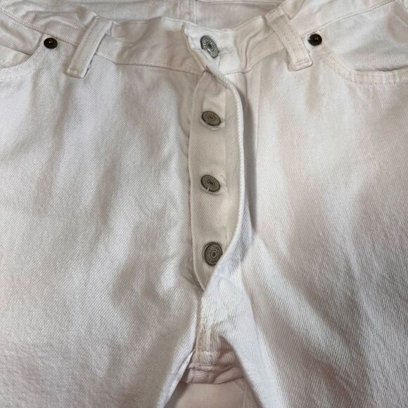 Re/Done White Levi’s Straight Leg Jeans Size 26 - Picture 3 of 13